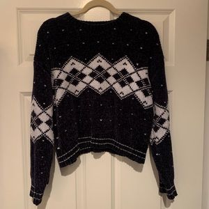 Navy cropped sweater